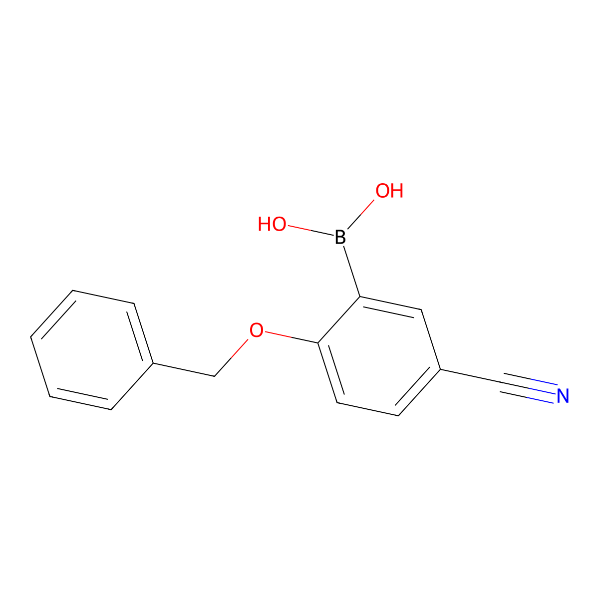 2-(Benzyloxy)-5-cyanophenylboronic acid molecular structure, CAS 2377606-66-9