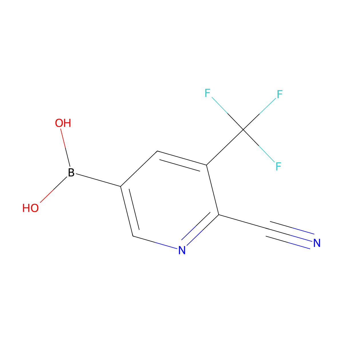 6-Cyano-5-(trifluoromethyl)pyridin-3-ylboronic acid molecular structure, CAS 2377606-68-1