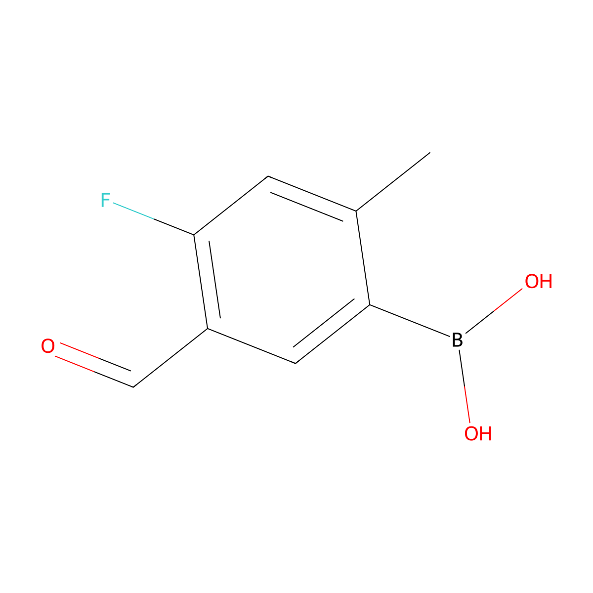 (4-Fluoro-5-formyl-2-methylphenyl)boronic acid molecular structure, CAS 2377606-69-2