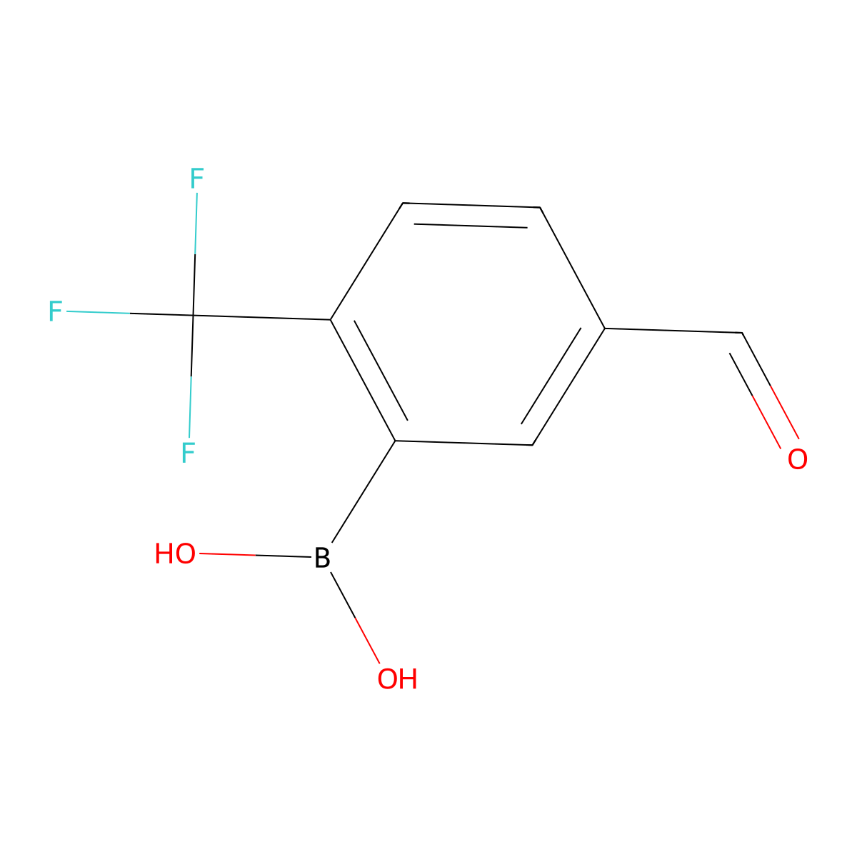 5-Formyl-2-(trifluoromethyl)phenylboronic acid molecular structure, CAS 2377606-70-5