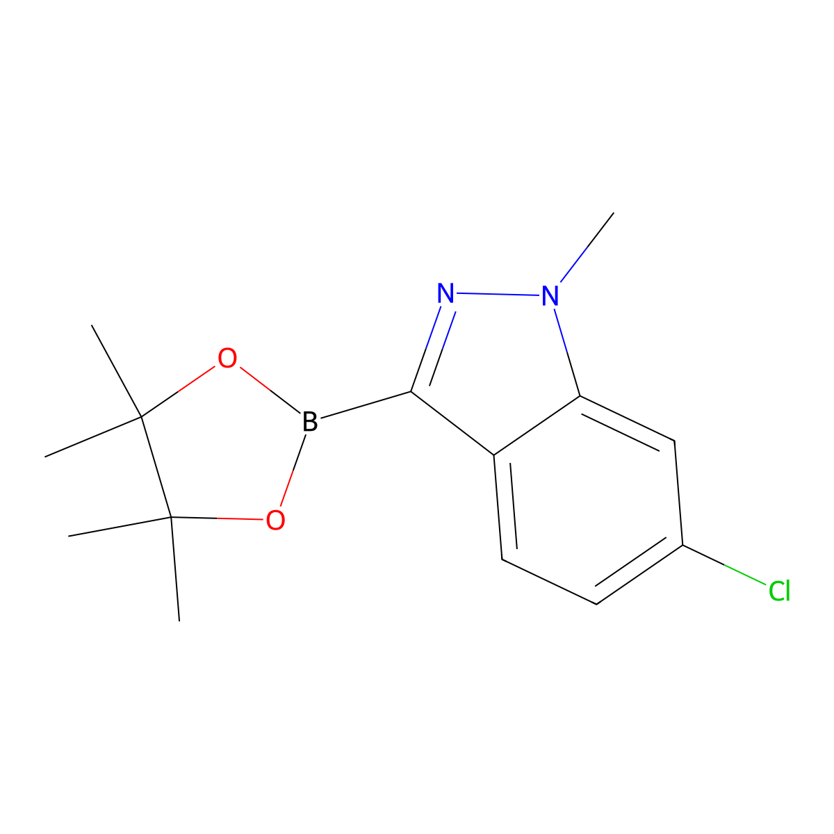 6-Chloro-1-methyl-3-(4,4,5,5-tetramethyl-1,3,2-dioxaborolan-2-yl)-1H-indazole molecular structure, CAS 2377606-80-7