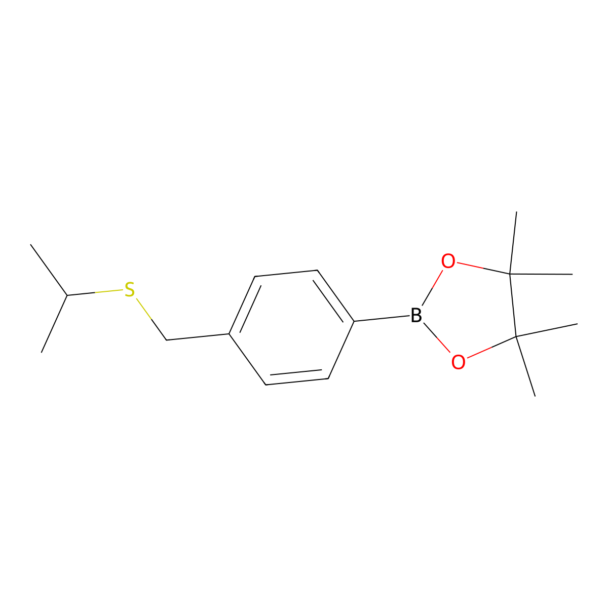 4-(S-Isopropylthiomethyl)phenylboronic acid, pinacol ester molecular structure, CAS 2377606-82-9