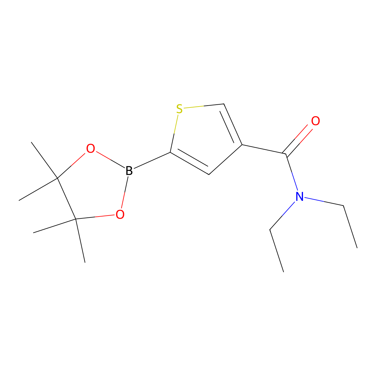 N,N-Diethyl-5-(4,4,5,5-tetramethyl-1,3,2-dioxaborolan-2-yl)thiophene-3-carboxamide molecular structure, CAS 2377606-83-0