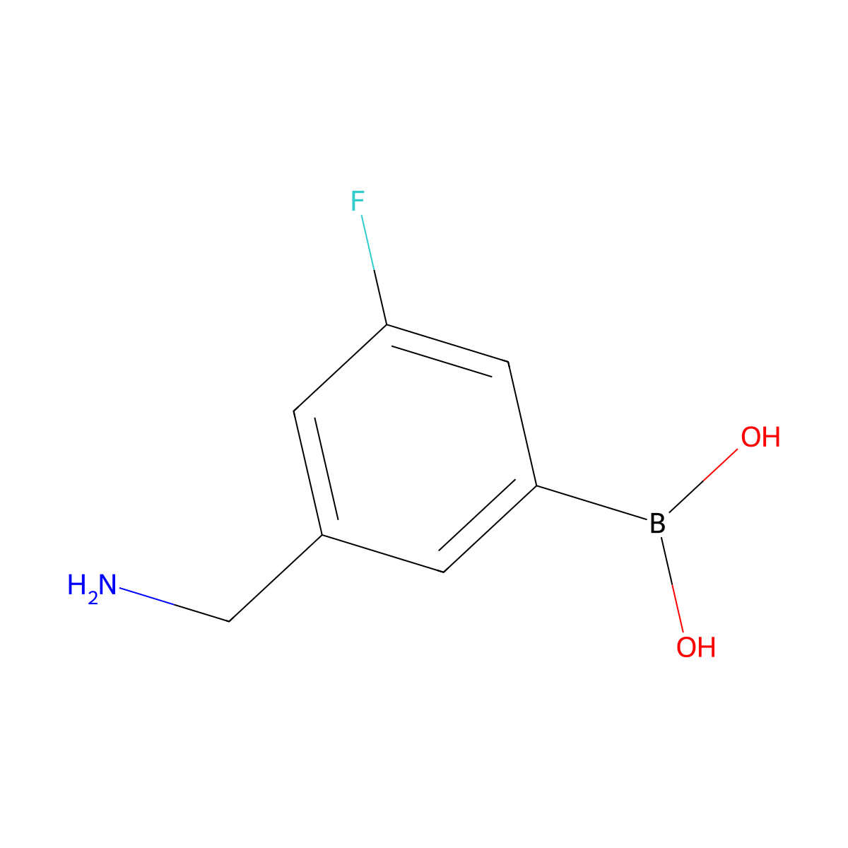(3-(Aminomethyl)-5-fluorophenyl)boronic acid molecular structure, CAS 2377606-86-3