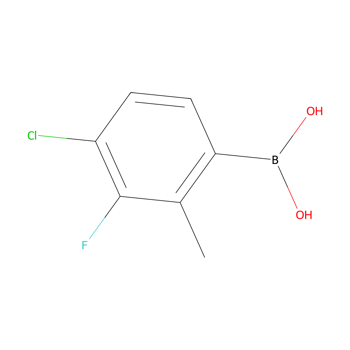 4-Chloro-3-fluoro-2-methylphenylboronic acid molecular structure, CAS 2377606-88-5