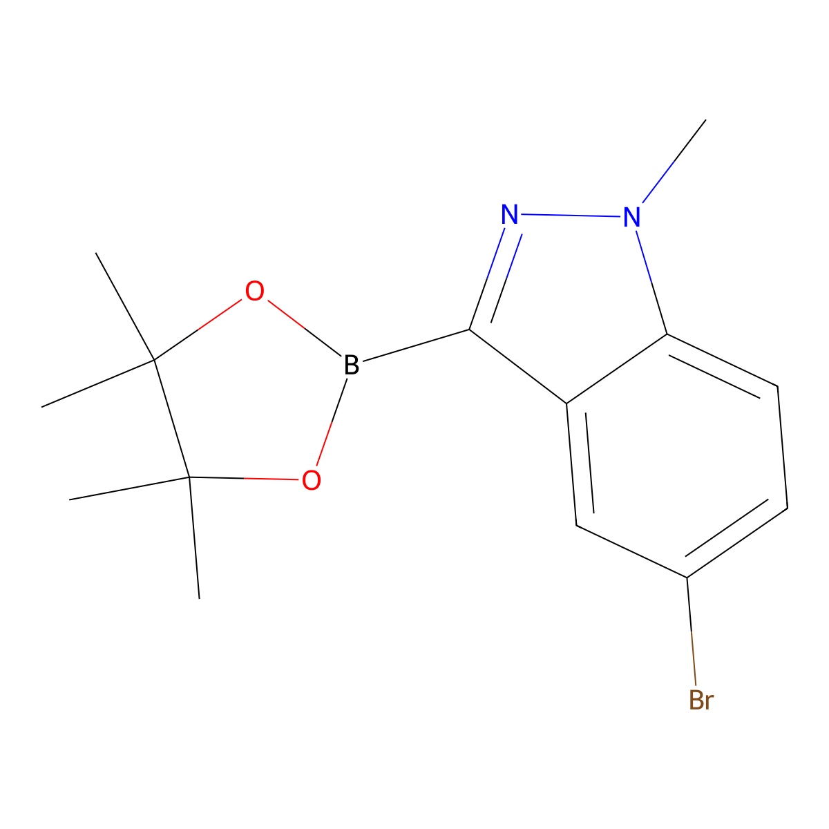 5-Bromo-1-methylindazole-3-boronic acid, pinacol ester molecular structure, CAS 2377606-89-6