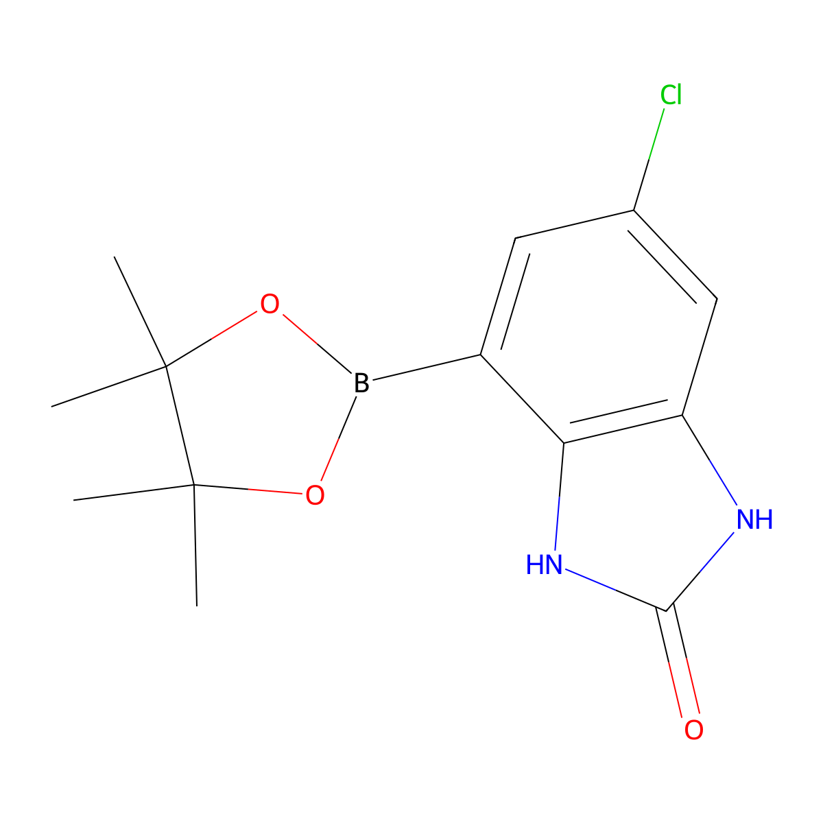 6-Chloro-4-(tetramethyl-1,3,2-dioxaborolan-2-yl)-2,3-dihydro-1h-1,3-benzodiazol-2-one molecular structure, CAS 2377606-90-9