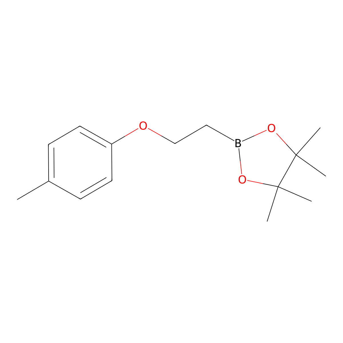4,4,5,5-Tetramethyl-2-(2-(p-tolyloxy)ethyl)-1,3,2-dioxaborolane molecular structure, CAS 2377606-91-0