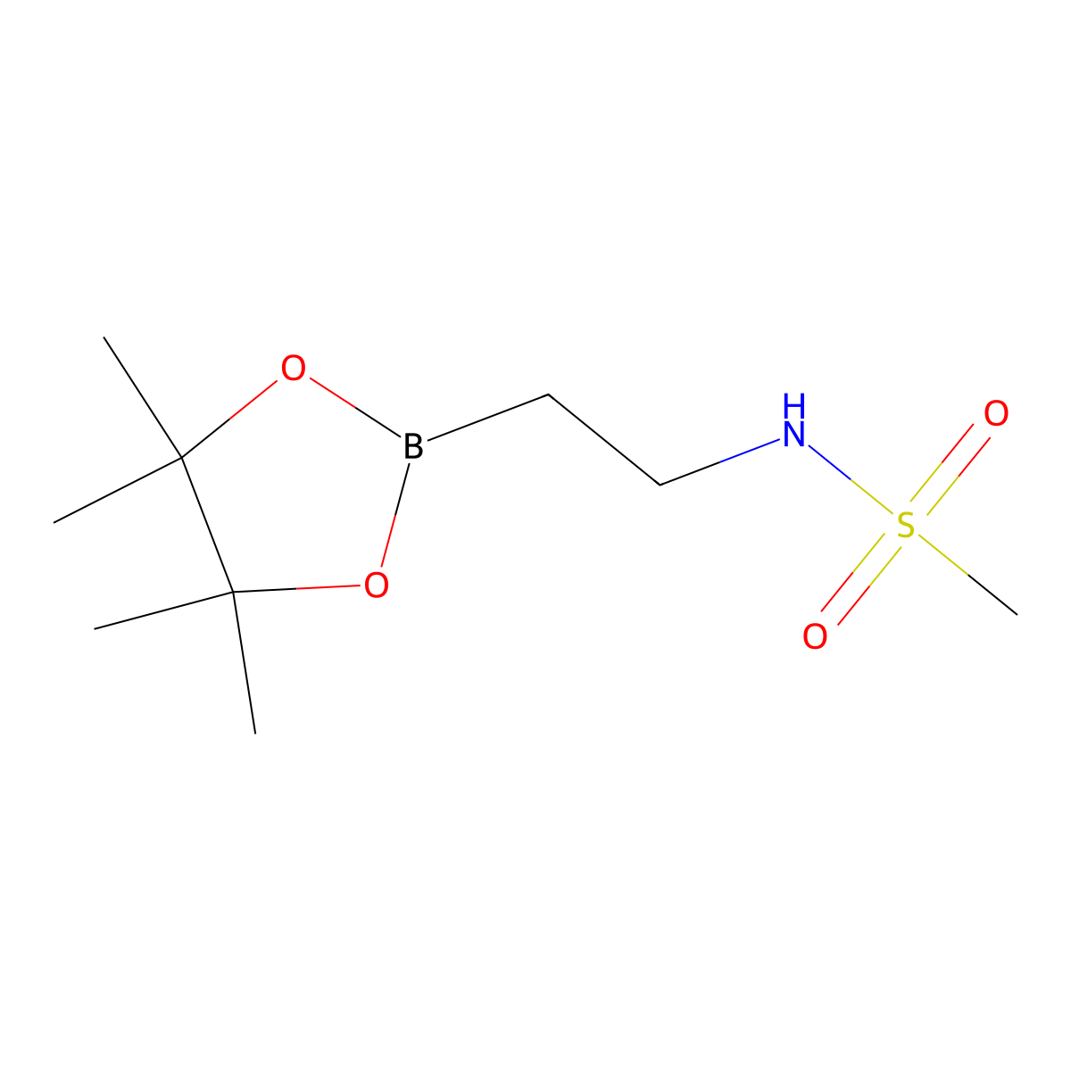 N-[2-(tetramethyl-1,3,2-dioxaborolan-2-yl)ethyl]methanesulfonamide molecular structure, CAS 2377606-93-2