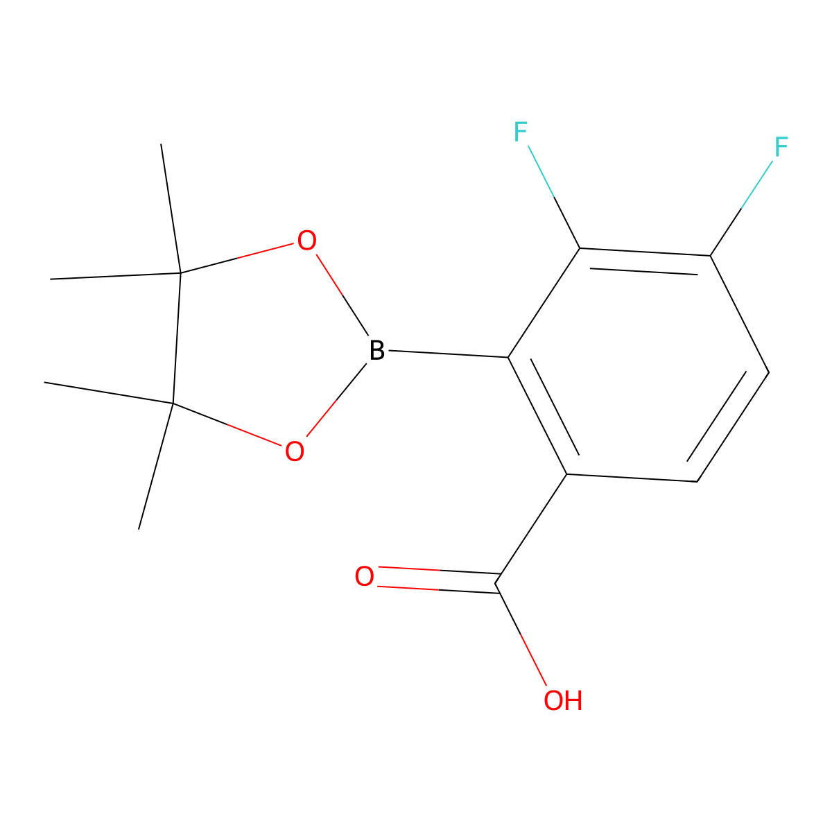 3,4-Difluoro-2-(tetramethyl-1,3,2-dioxaborolan-2-yl)benzoic acid molecular structure, CAS 2377606-94-3