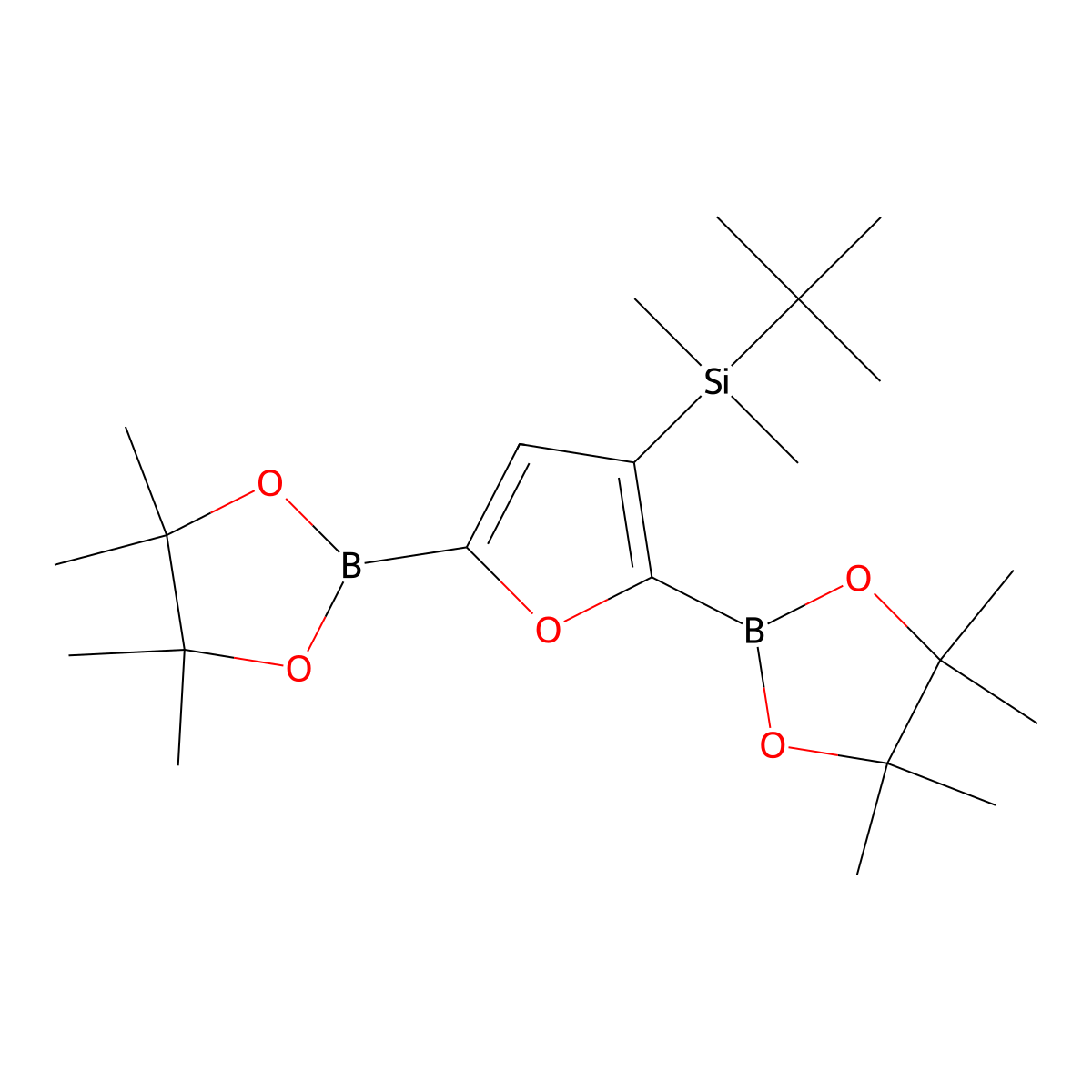 [2,5-Bis(tetramethyl-1,3,2-dioxaborolan-2-yl)furan-3-yl](tert-butyl)dimethylsilane molecular structure, CAS 2377606-96-5