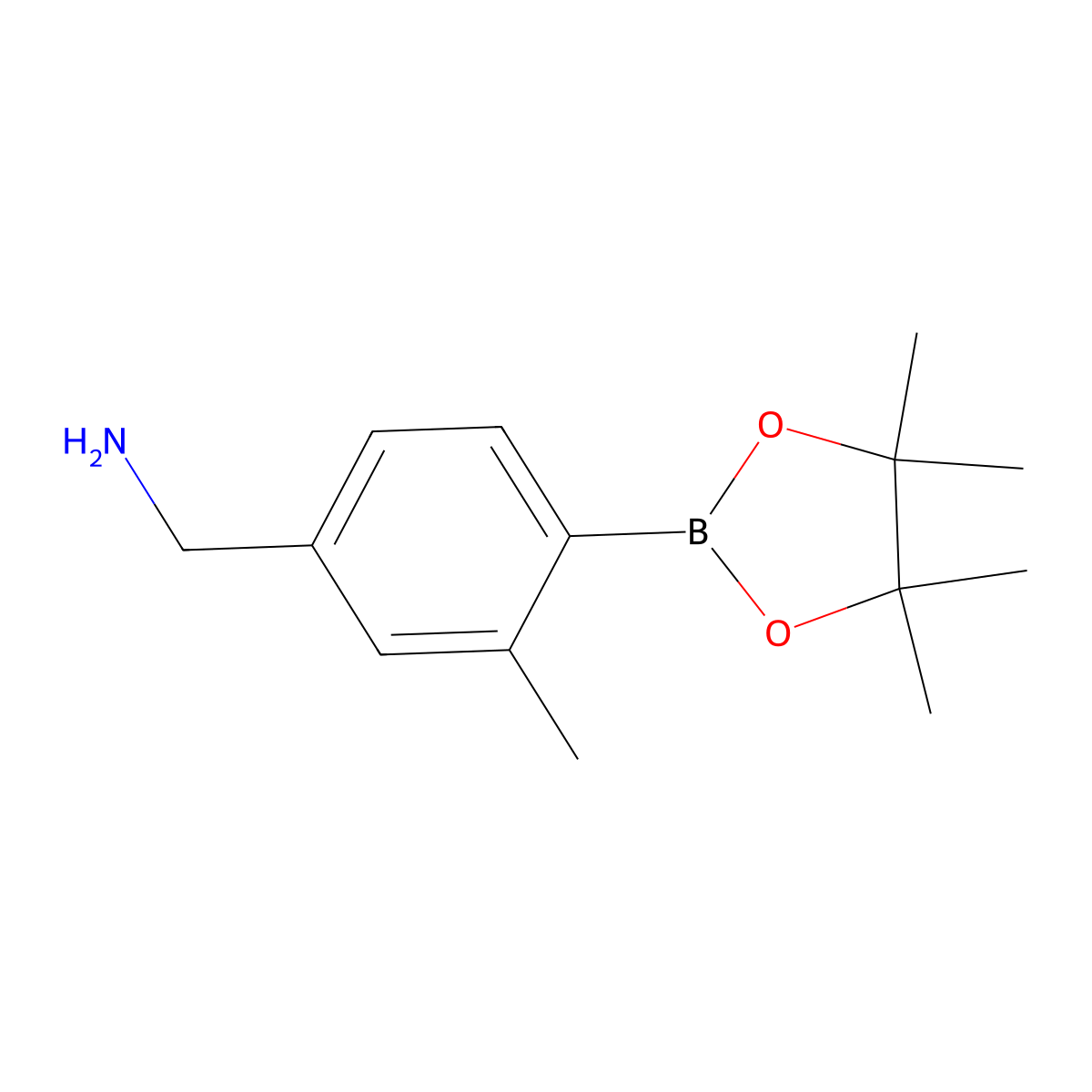 [3-Methyl-4-(tetramethyl-1,3,2-dioxaborolan-2-yl)phenyl]methanamine molecular structure, CAS 2377606-98-7