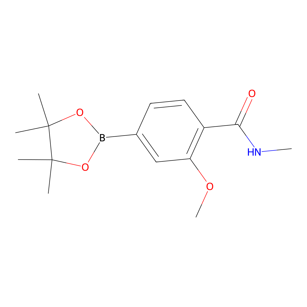 2-Methoxy-N-methyl-4-(tetramethyl-1,3,2-dioxaborolan-2-yl)benzamide molecular structure, CAS 2377607-01-5