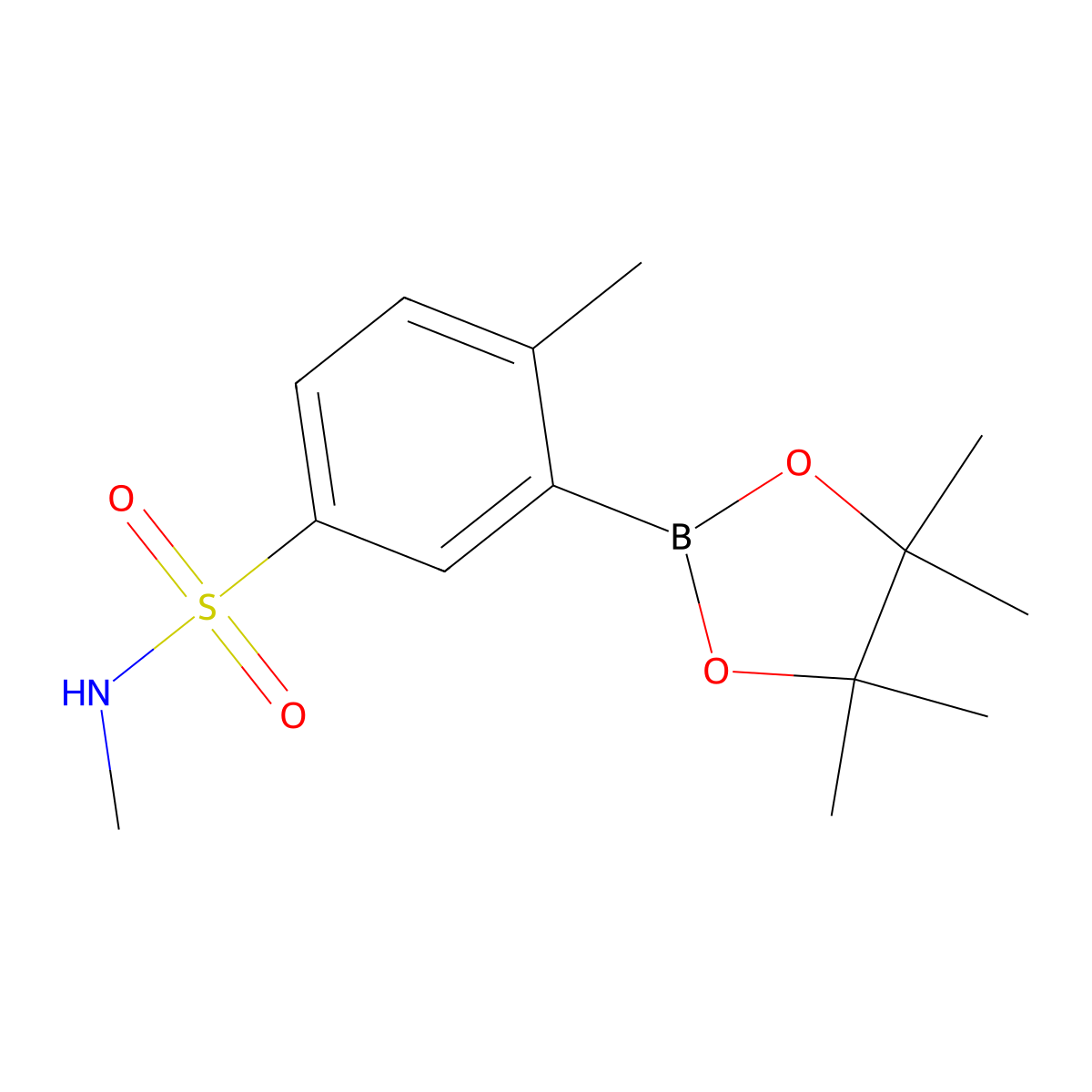 N,4-Dimethyl-3-(tetramethyl-1,3,2-dioxaborolan-2-yl)benzenesulfonamide molecular structure, CAS 2377607-04-8