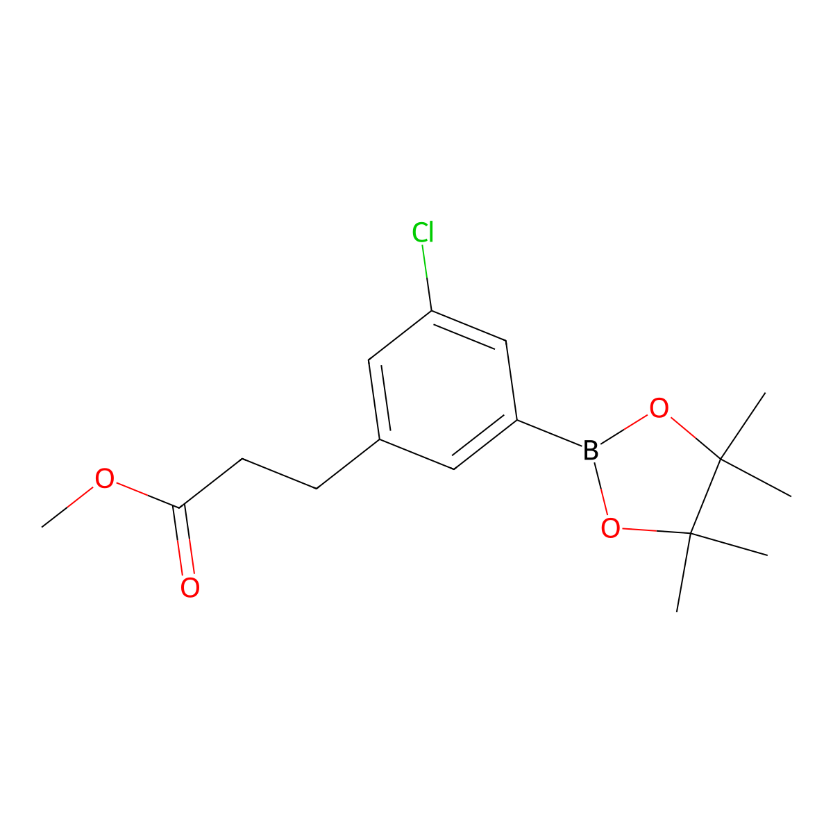 3-Chloro-5-(2-methoxycarbonylethyl)phenylboronic acid pinacol ester molecular structure, CAS 2377607-07-1