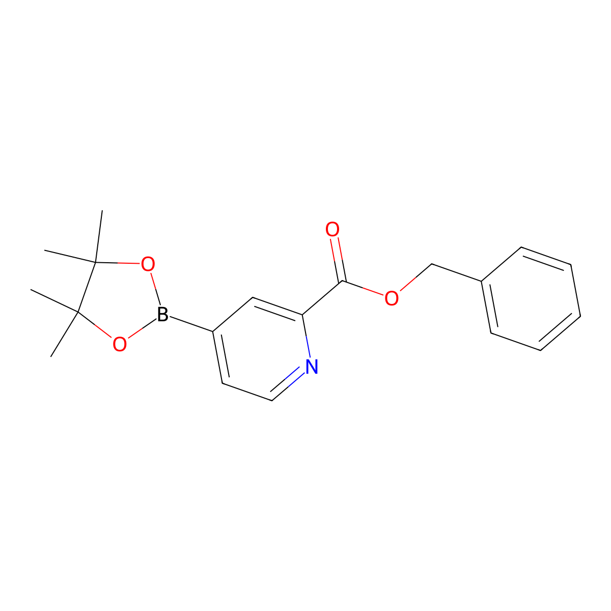 Benzyl 4-(4,4,5,5-tetramethyl-1,3,2-dioxaborolan-2-yl)picolinate molecular structure, CAS 2377607-15-1