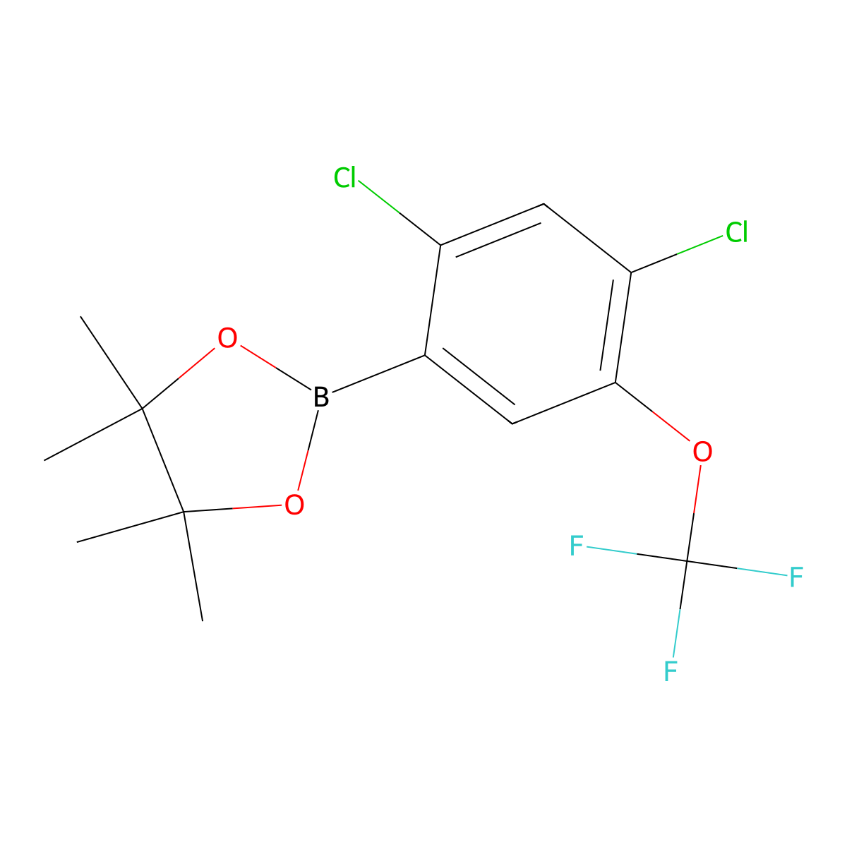 2,4-Dichloro-5-(trifluoromethoxy)phenylboronic acid, pinacol ester molecular structure, CAS 2377607-20-8