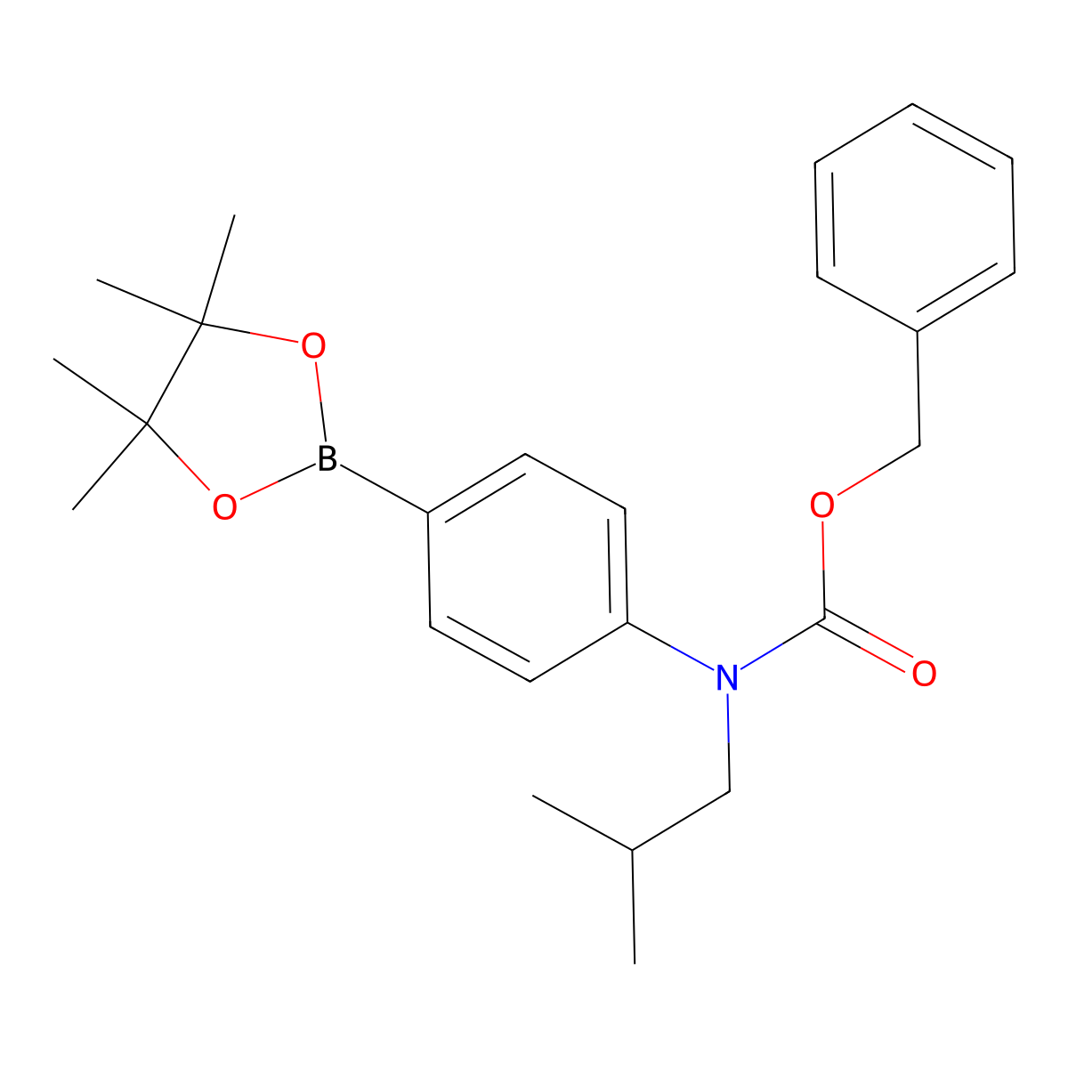 4-(N-Cbz-N-isobutylamino)phenylbornic acid, pinacol ester molecular structure, CAS 2377607-21-9