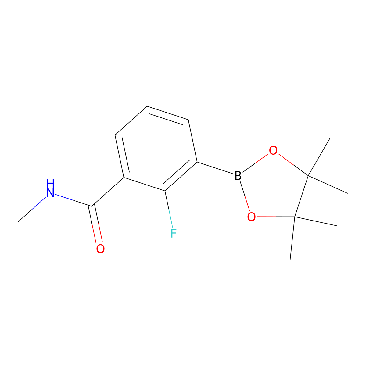 2-Fluoro-N-methyl-3-(4,4,5,5-tetramethyl-1,3,2-dioxaborolan-2-yl)benzamide molecular structure, CAS 2377607-34-4