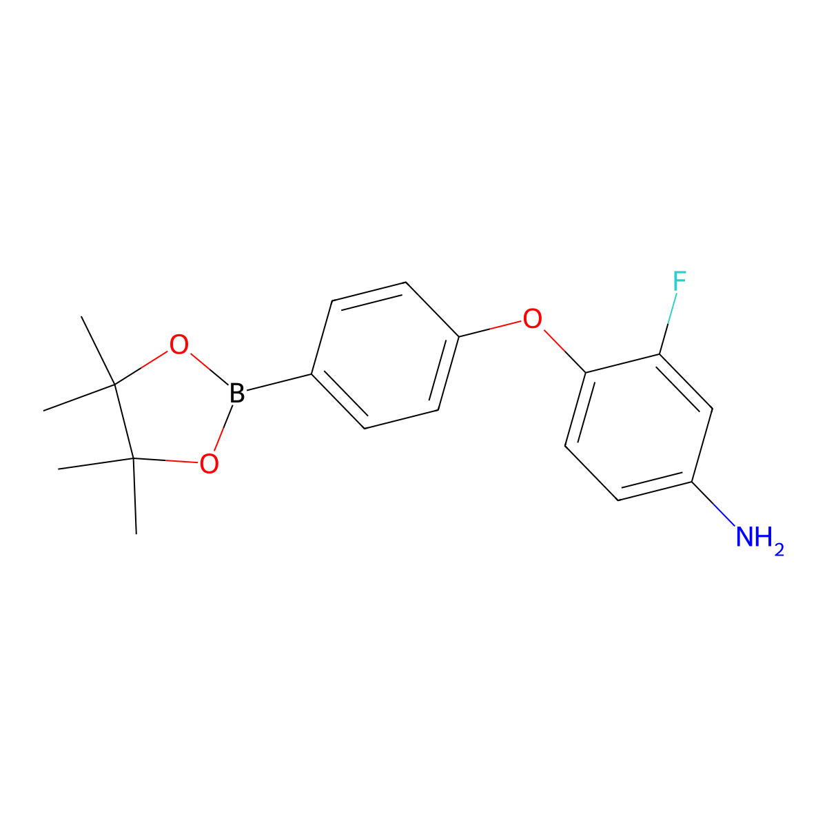 3-Fluoro-4-[4-(tetramethyl-1,3,2-dioxaborolan-2-yl)phenoxy]aniline molecular structure, CAS 2377607-38-8