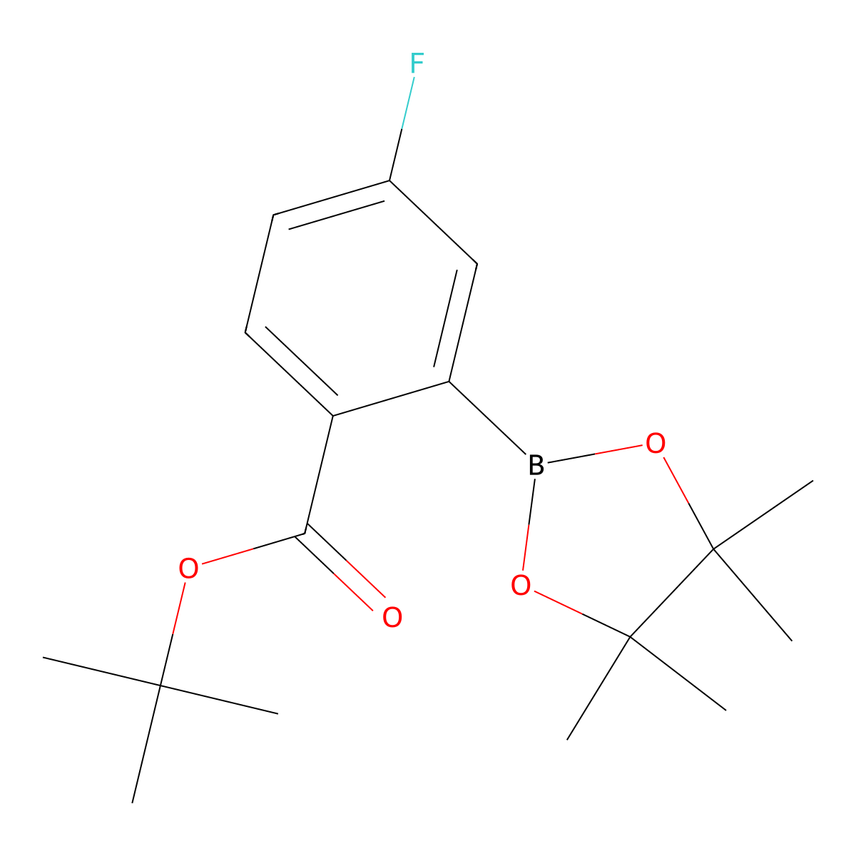 tert-Butyl 4-fluoro-2-(tetramethyl-1,3,2-dioxaborolan-2-yl)benzoate molecular structure, CAS 2377607-40-2