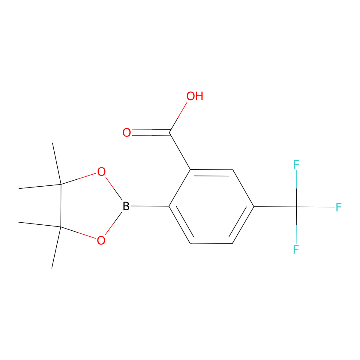 2-(Tetramethyl-1,3,2-dioxaborolan-2-yl)-5-(trifluoromethyl)benzoic acid molecular structure, CAS 2377607-44-6