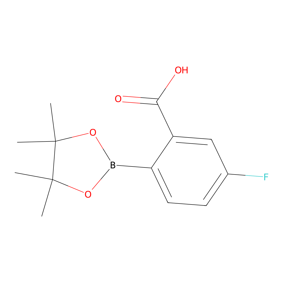 5-Fluoro-2-(4,4,5,5-tetramethyl-1,3,2-dioxaborolan-2-yl)benzoic acid molecular structure, CAS 2377607-51-5