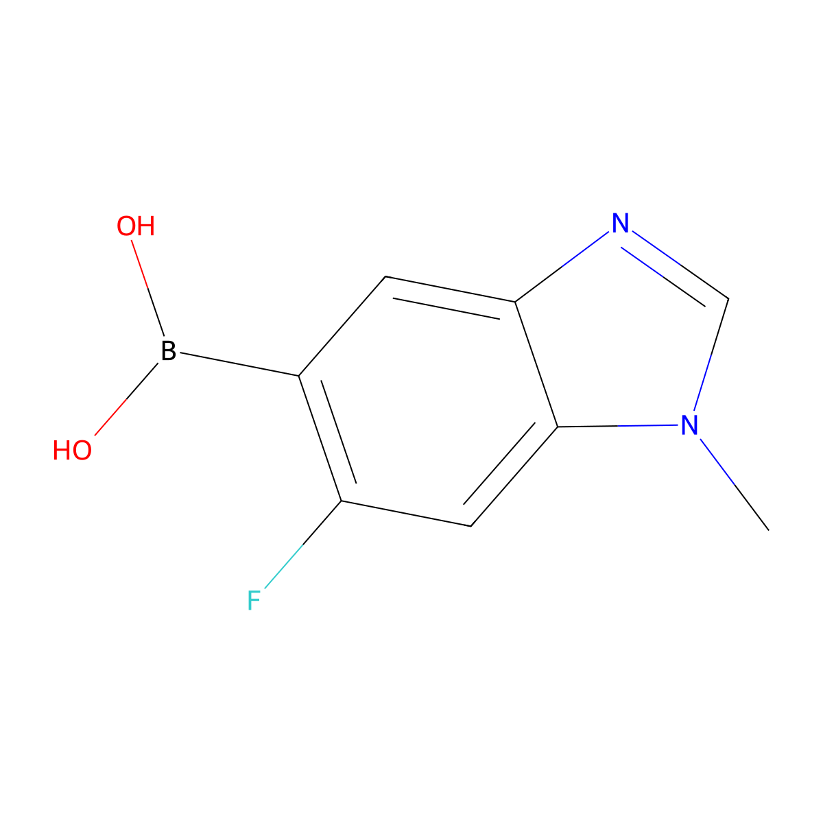 (6-Fluoro-1-methyl-1,3-benzodiazol-5-yl)boronic acid molecular structure, CAS 2377607-53-7