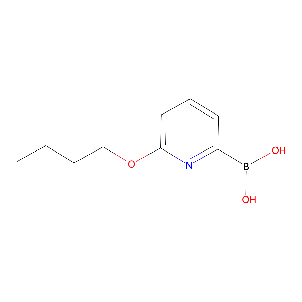 (6-Butoxypyridin-2-yl)boronic acid molecular structure, CAS 2377607-55-9