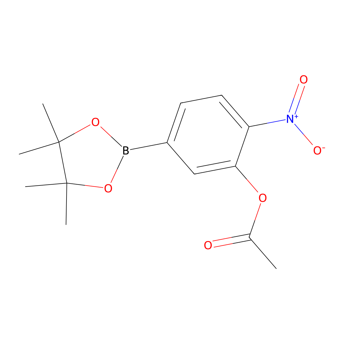 3-(Acetyloxy)-4-nitrophenylboronic acid pinacol ester molecular structure, CAS 2377607-58-2