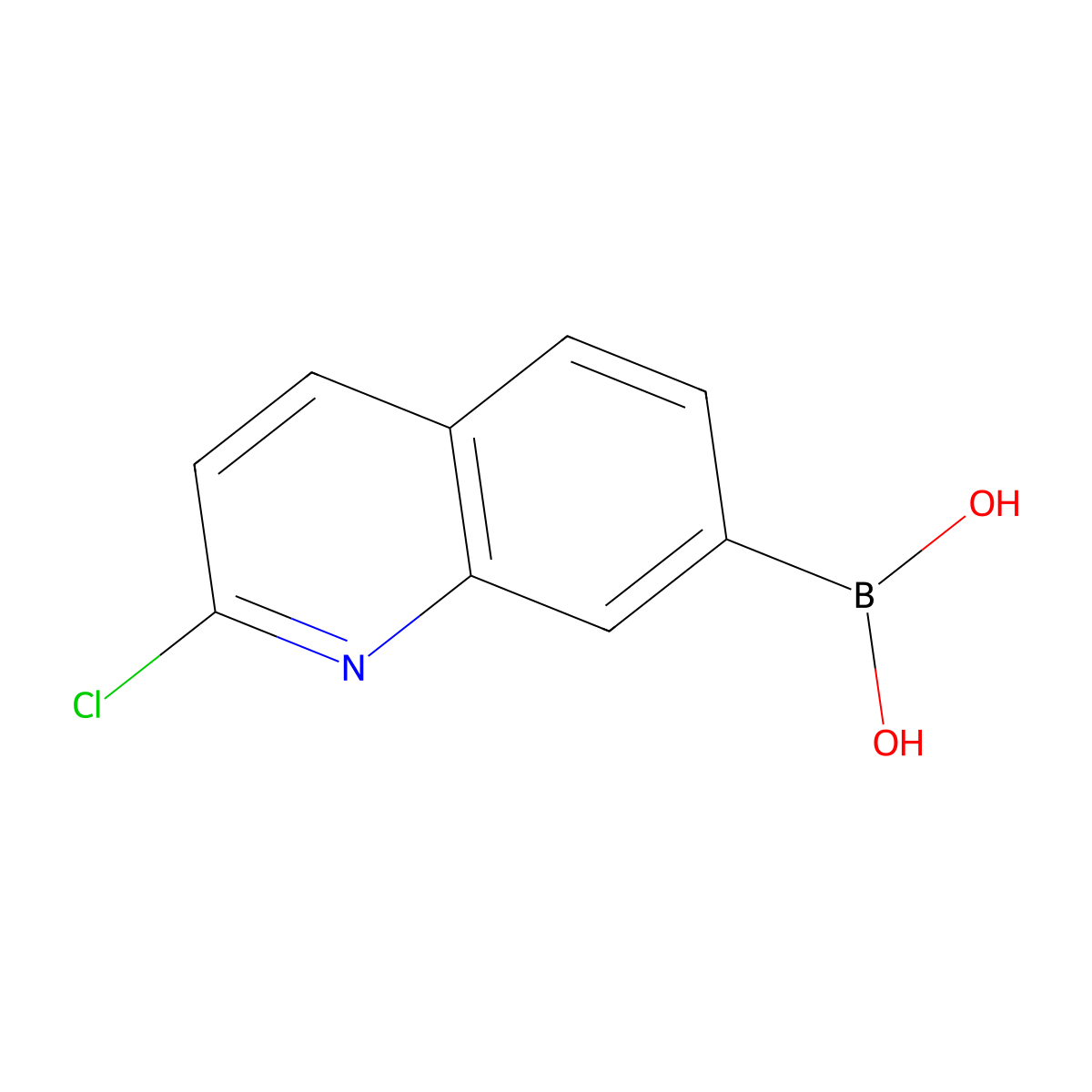 (2-Chloroquinolin-7-yl)boronic acid molecular structure, CAS 2377607-61-7