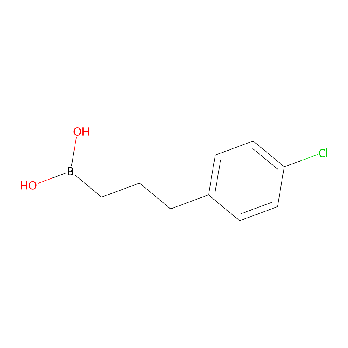 3-(4-Chlorophenyl)propylboronic acid molecular structure, CAS 2377607-63-9