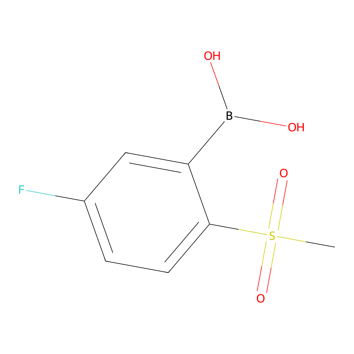 (5-Fluoro-2-methanesulfonylphenyl)boronic acid molecular structure, CAS 2377607-65-1