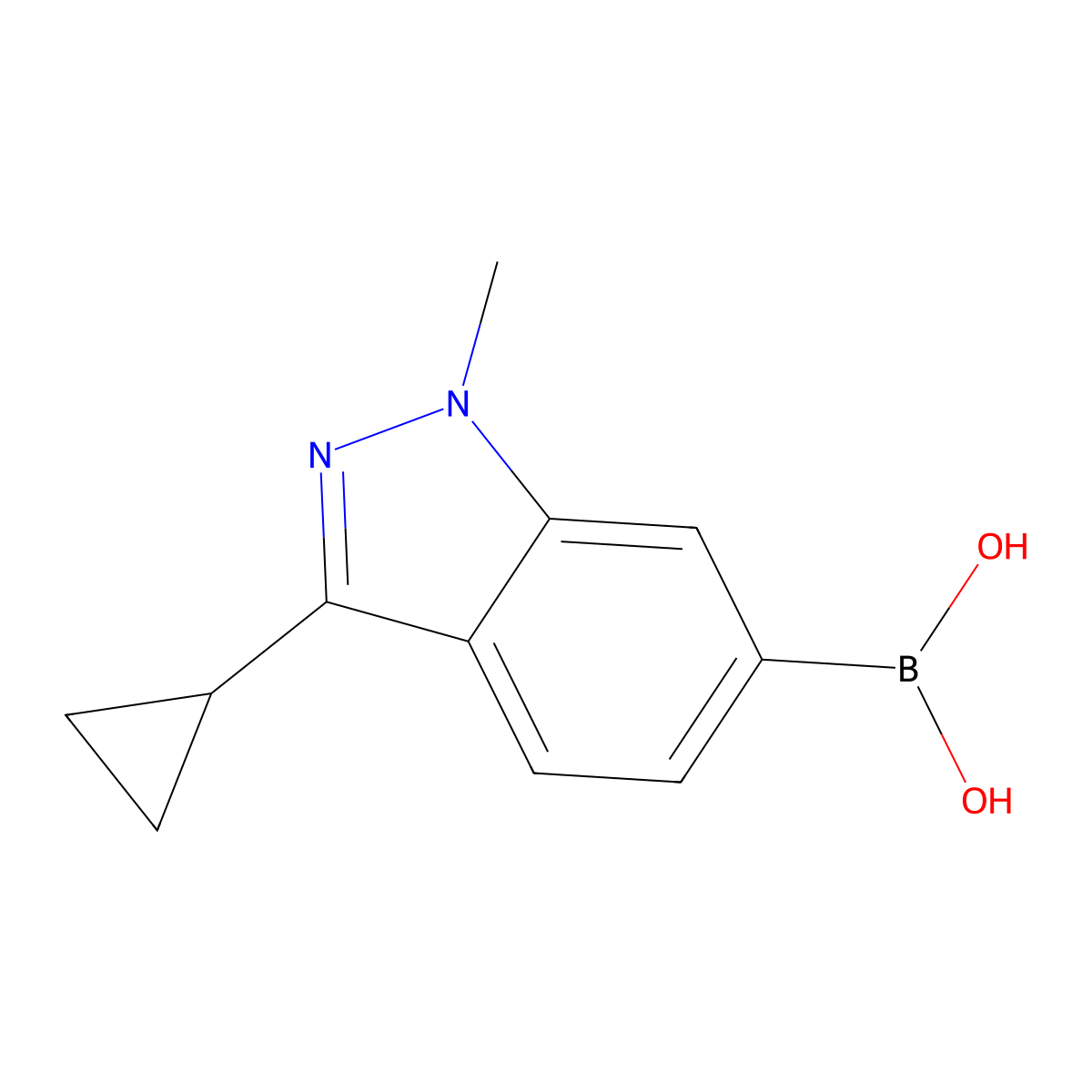 (3-Cyclopropyl-1-methylindazol-6-yl)boronic acid molecular structure, CAS 2377607-66-2