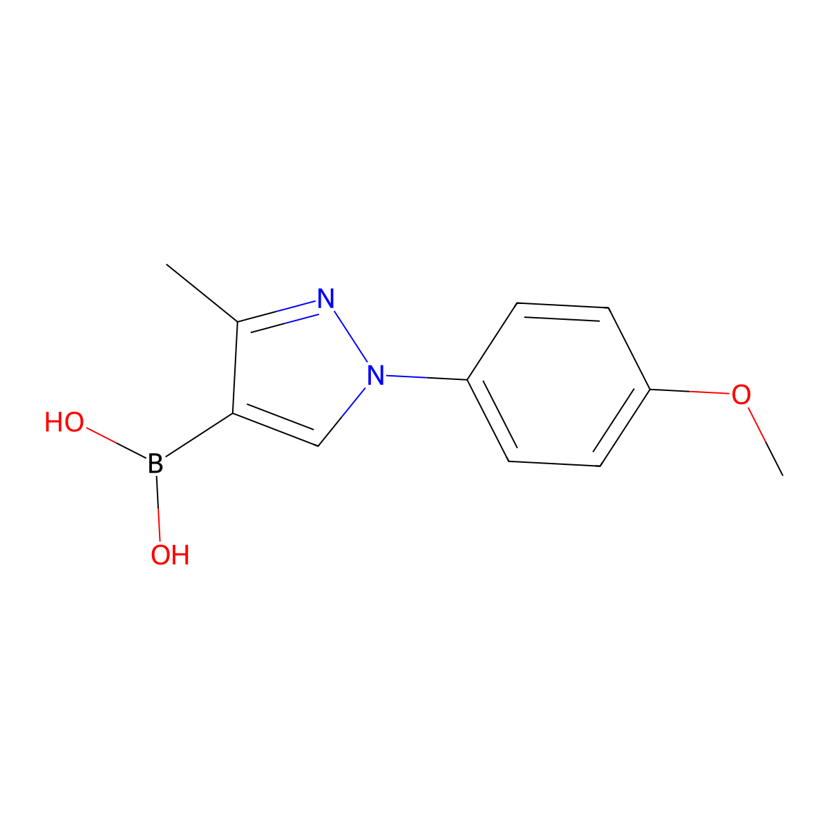 [1-(4-Methoxyphenyl)-3-methylpyrazol-4-yl]boronic acid molecular structure, CAS 2377607-71-9