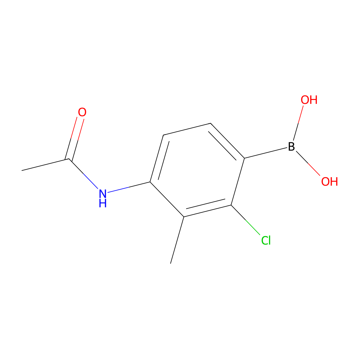 4-Acetamido-2-chloro-3-methylphenylboronic acid molecular structure, CAS 2377607-74-2