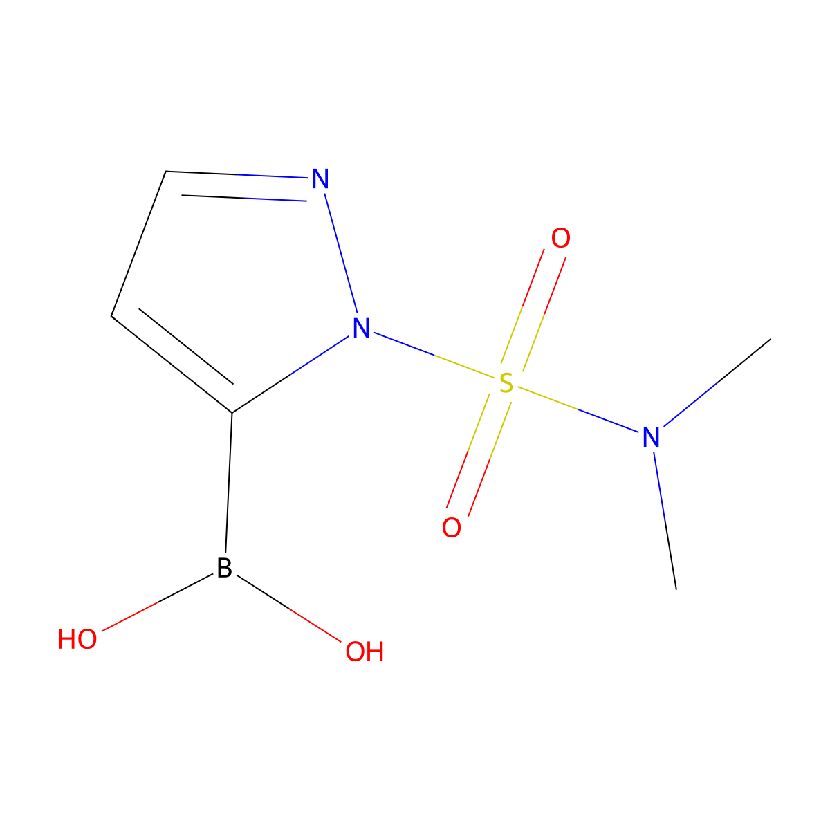 2-(Dimethylsulfamoyl)pyrazole-3-boronic acid molecular structure, CAS 2377607-79-7