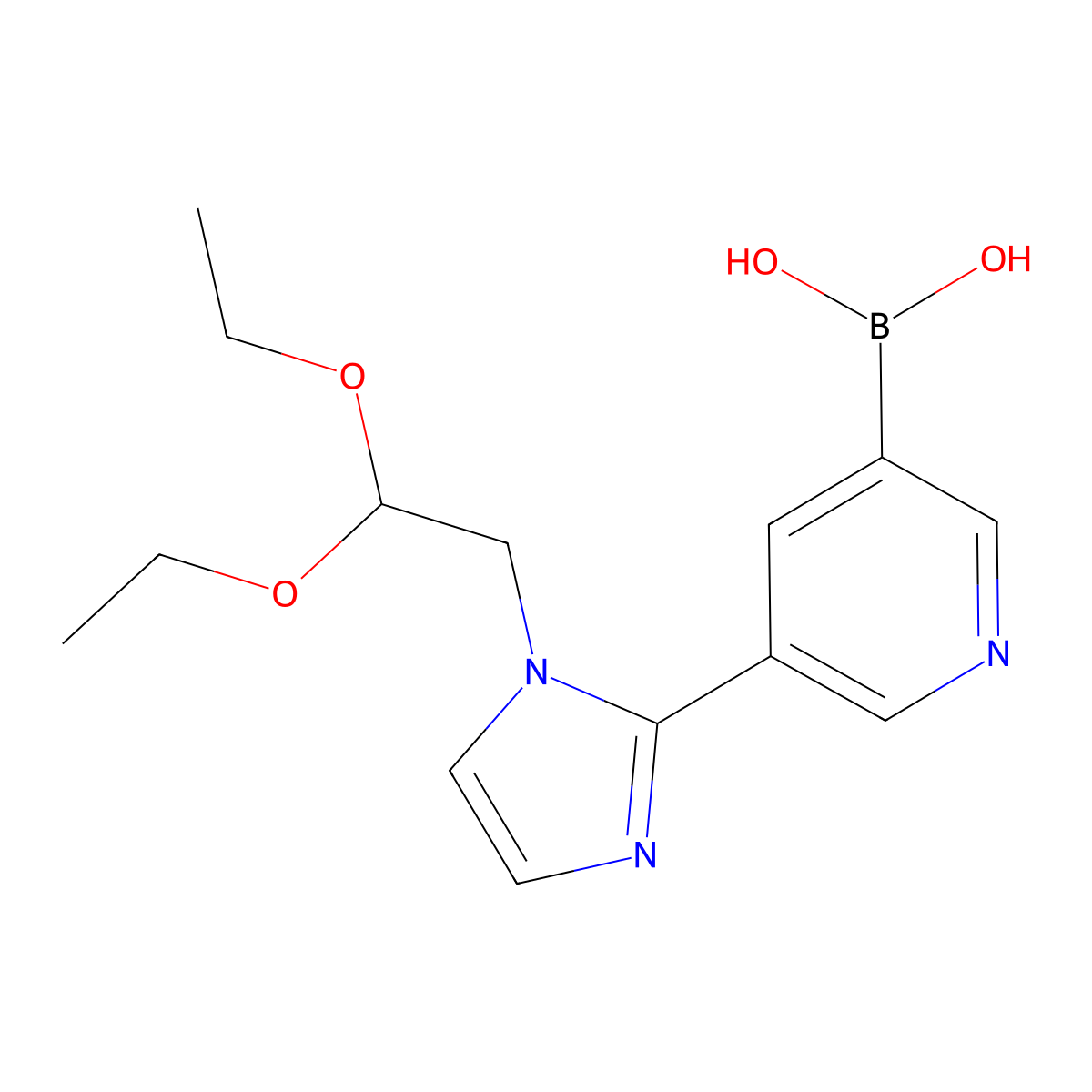 {5-[1-(2,2-Diethoxyethyl)imidazol-2-yl]pyridin-3-yl}boronic acid molecular structure, CAS 2377607-80-0