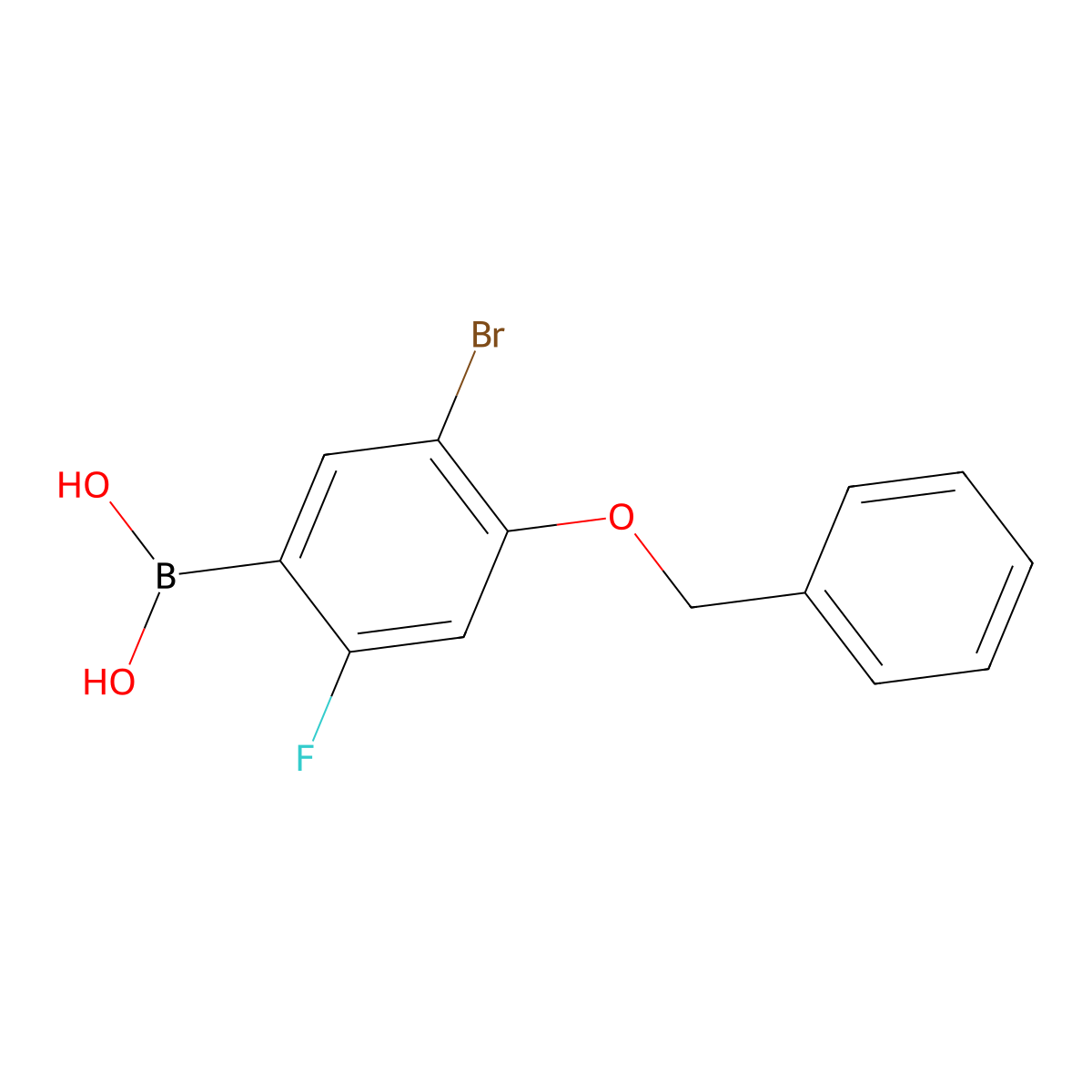 4-(Benzyloxy)-5-bromo-2-fluorophenylboronic acid molecular structure, CAS 2377607-82-2