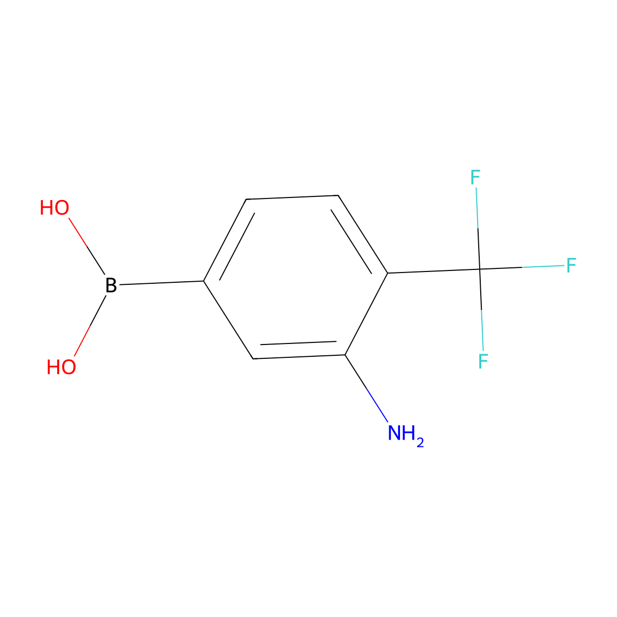 3-Amino-4-(trifluoromethyl)phenylboronic acid molecular structure, CAS 2377607-83-3