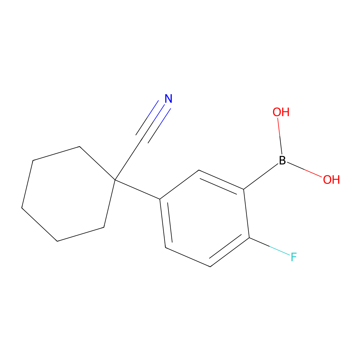 5-(1-Cyanocyclohexyl)-2-fluorophenylboronic acid molecular structure, CAS 2377607-87-7