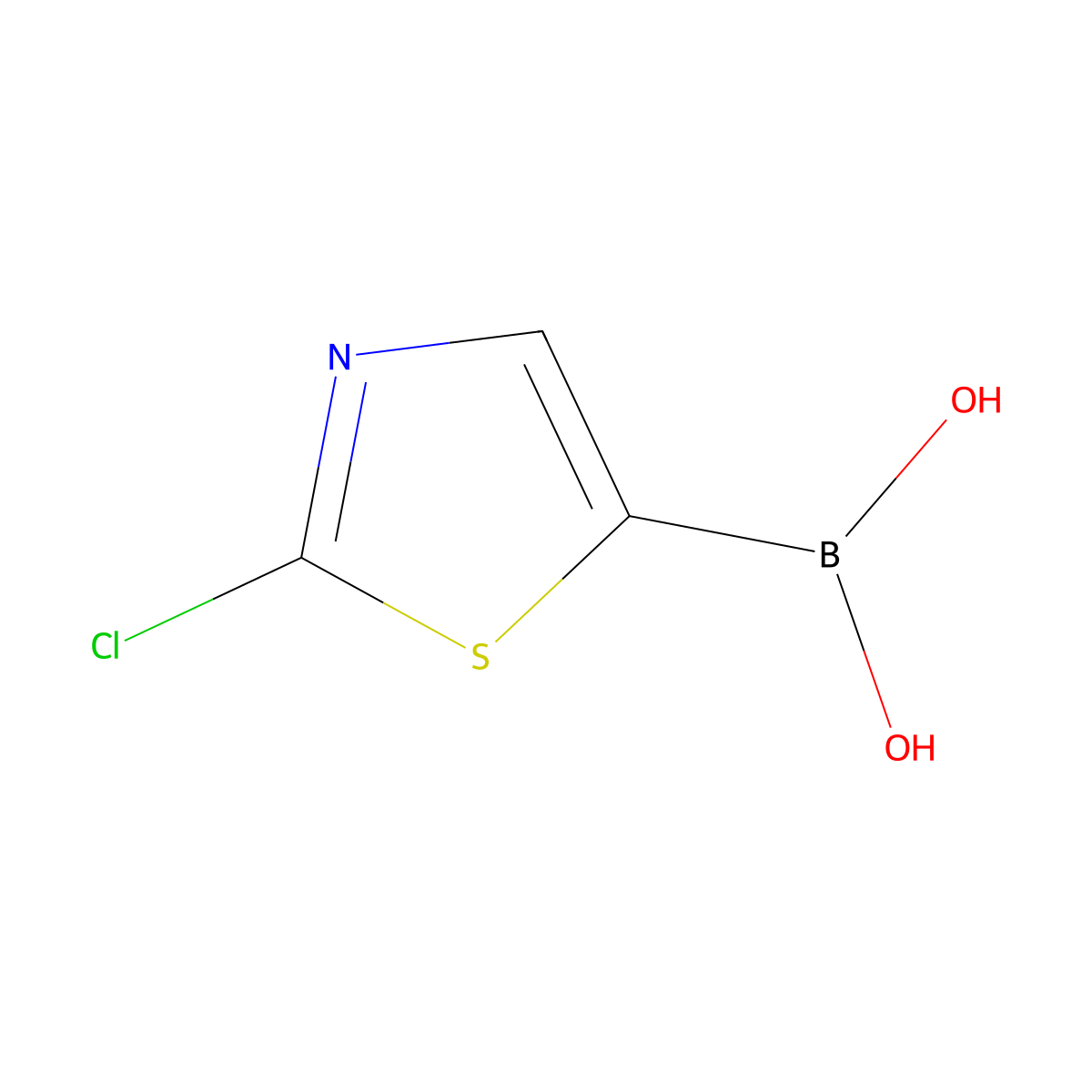 (2-Chlorothiazol-5-yl)boronic acid molecular structure, CAS 2377607-88-8