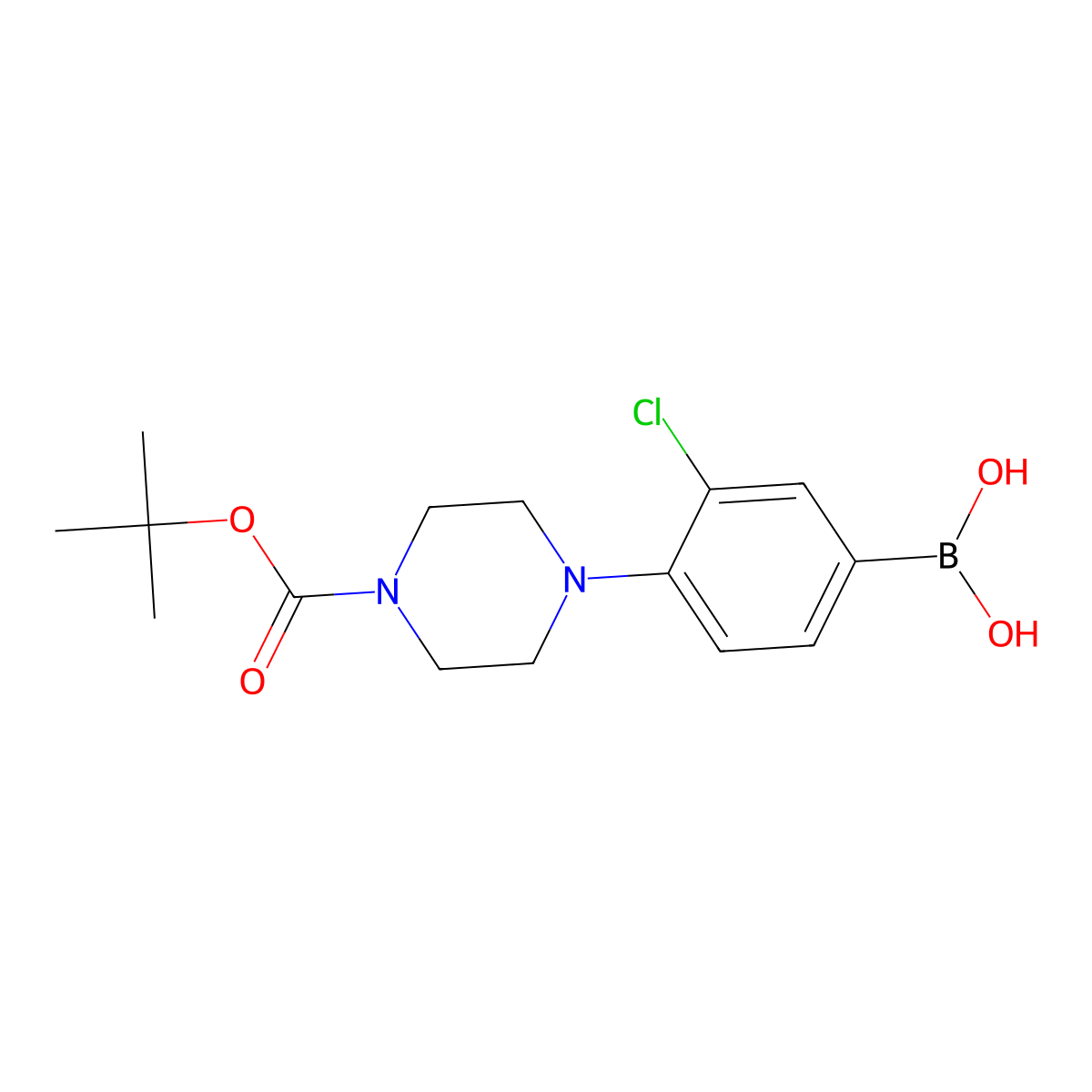 4-(4-BOC-Piperazino)-3-chlorophenylboronic acid molecular structure, CAS 2377607-90-2