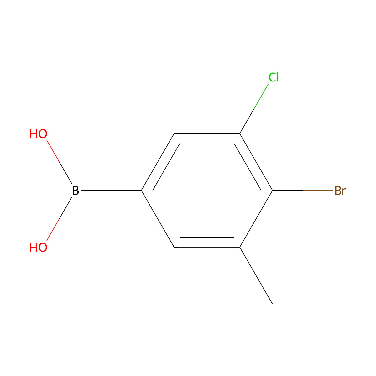 4-Bromo-3-chloro-5-methylphenylboronic acid molecular structure, CAS 2377607-91-3