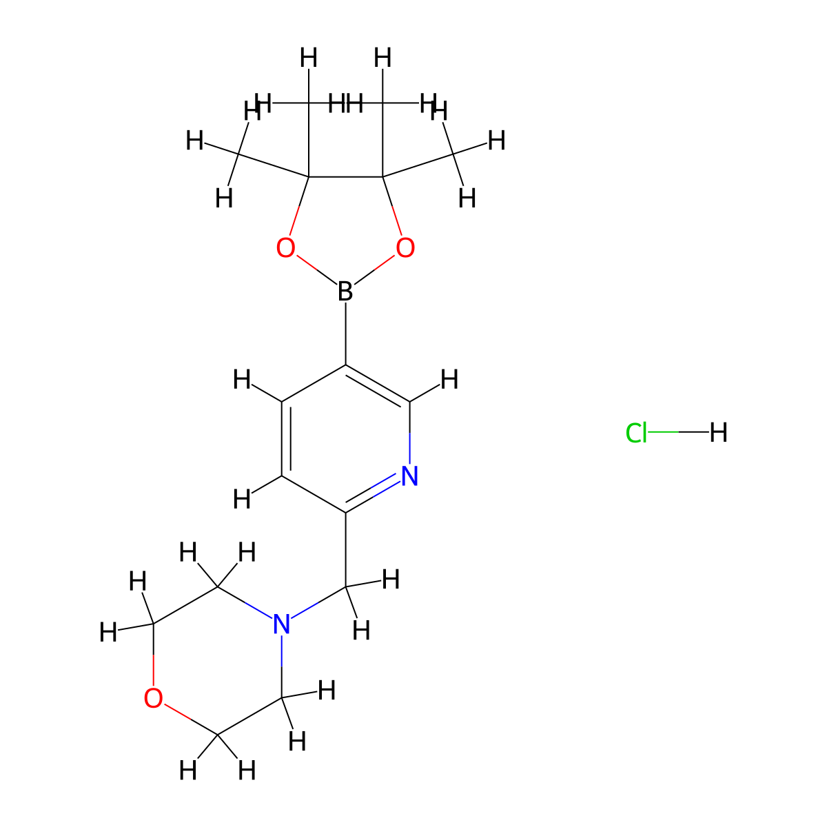 2-Morpholinopyridine-5-boronic acid pinacol ester, HCl molecular structure, CAS 2377607-99-1