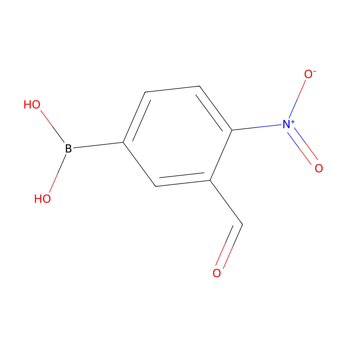 3-Formyl-4-nitrophenylboronic acid molecular structure, CAS 2377608-00-7