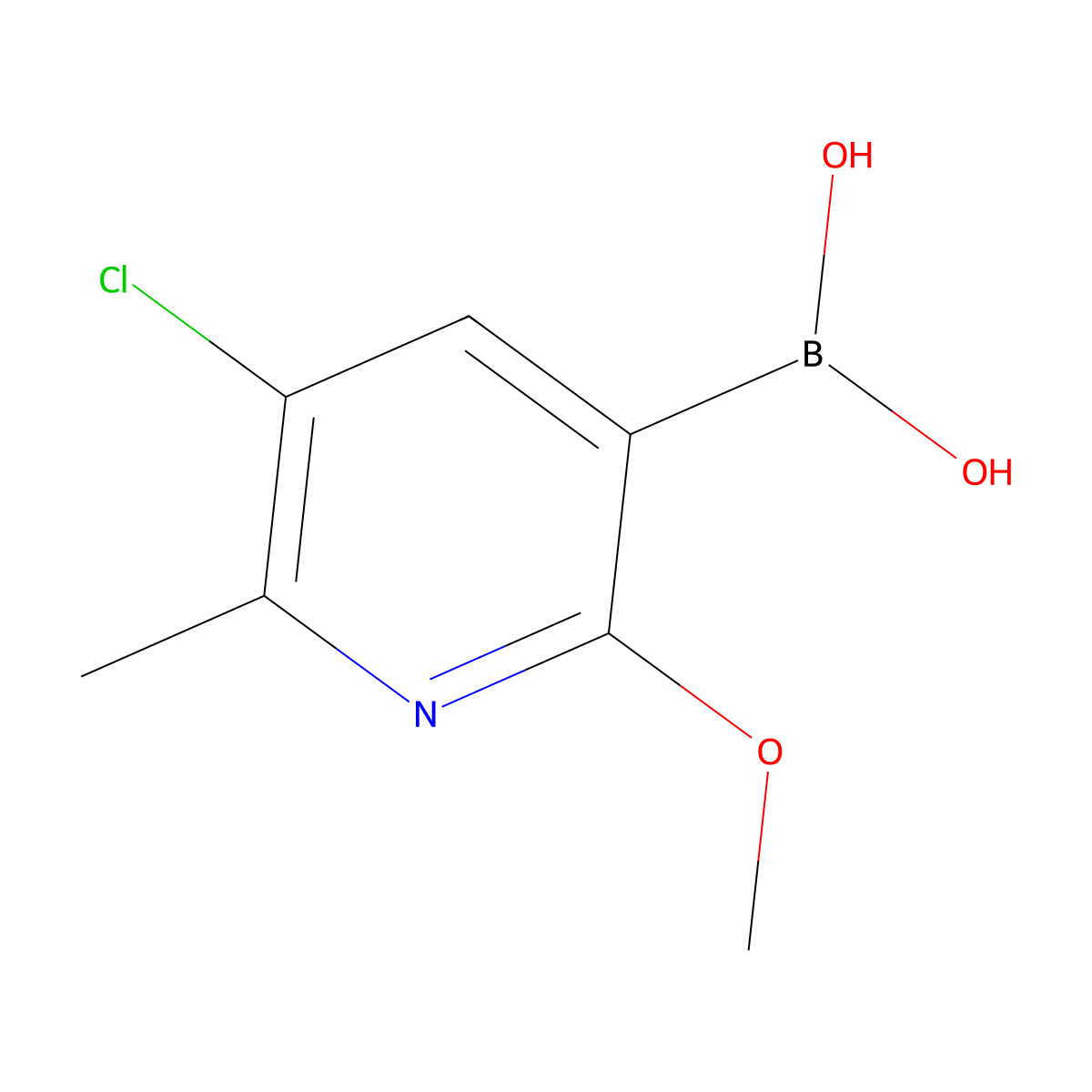 5-Chloro-2-methoxy-6-methylpyridine-3-boronic acid molecular structure, CAS 2377608-02-9