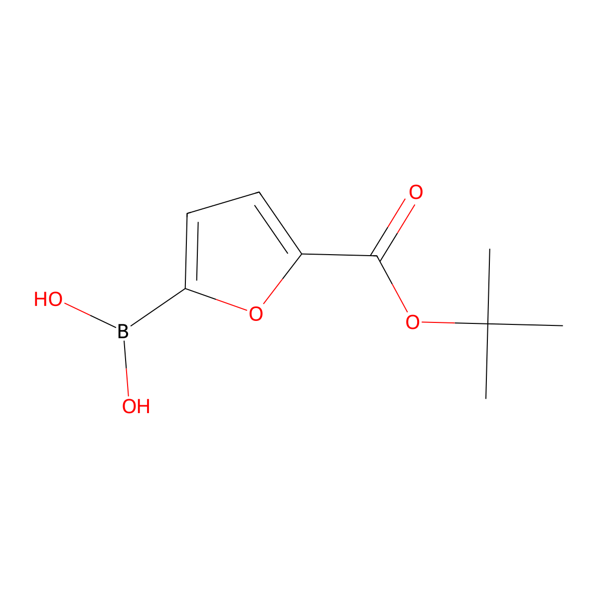 (5-(tert-Butoxycarbonyl)furan-2-yl)boronic acid molecular structure, CAS 2377608-03-0