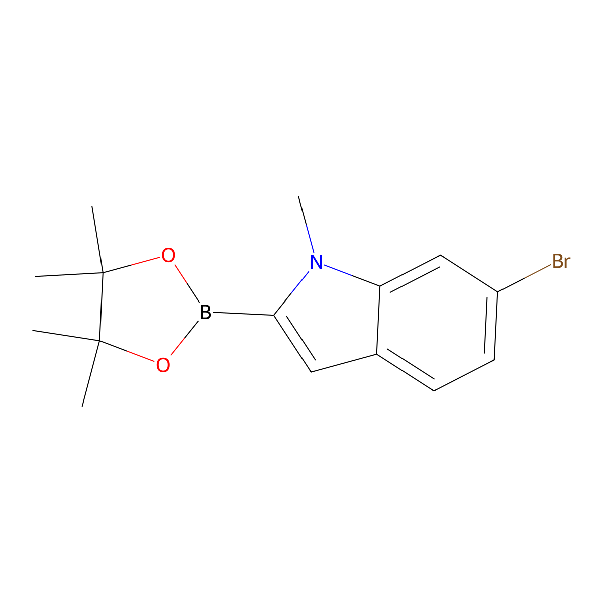 6-Bromo-1-methyl-2-(4,4,5,5-tetramethyl-1,3,2-dioxaborolan-2-YL)-indole molecular structure, CAS 2377608-06-3