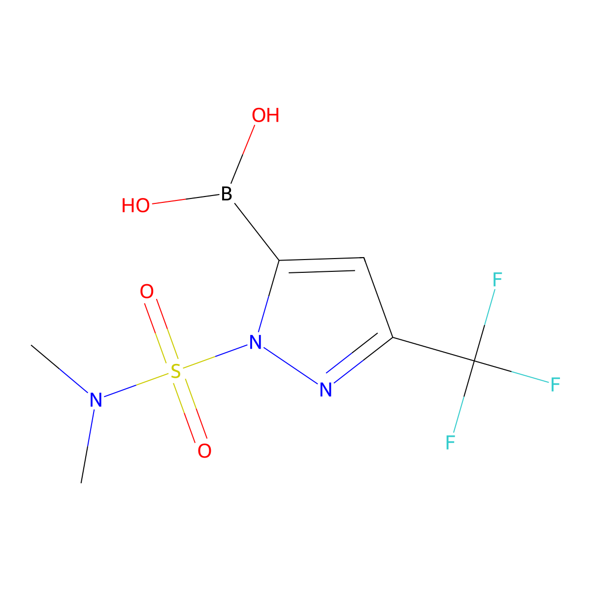 1-Dimethylsulfamoyl-3-(trifluoromethyl)pyrazole-5-boronic acid molecular structure, CAS 2377608-07-4